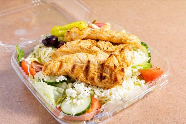 Grilled Chicken Feta Salad.